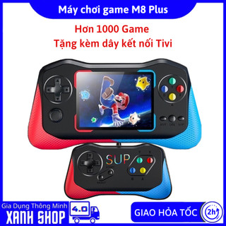 Máy chơi game cầm tay M8 plus 1000 game tặng kèm dây kết nối Tivi, Màn hình sắc nét HD, Pin 1200mAh, Bảo hành 12 tháng