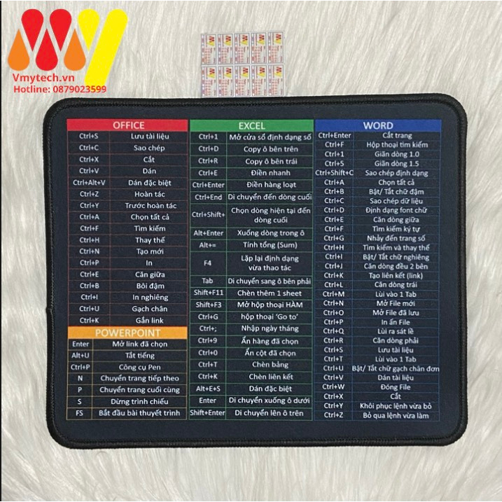 Lót Chuột Phím Tắt Văn Phòng Cao Cấp kích thước 80x30x0,2cm.21x26x0,2cm. nhiều kích cỡ siêu đẹp