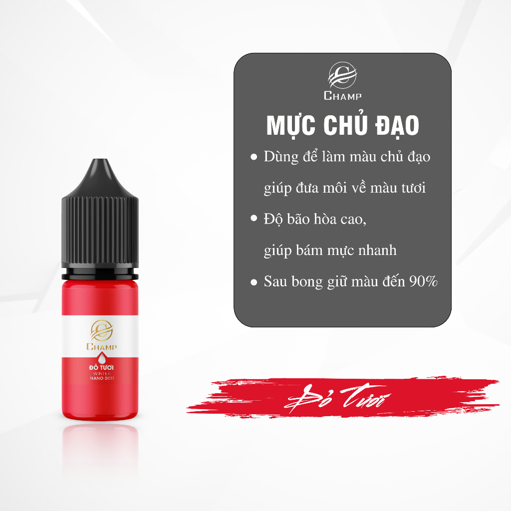 Đỏ tươi CHAMP Vip mực Serum sánh mịn, chiết xuất từ thiên nhiên, hữu cơ an toàn lành tính 5ml,10ml
