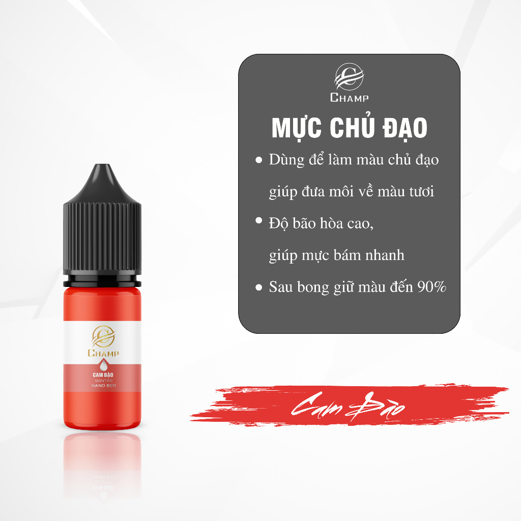Cam đào CHAMP Vip mực Serum sánh mịn, chiết xuất từ thiên nhiên, hữu cơ an toàn lành tính 5ml,10ml