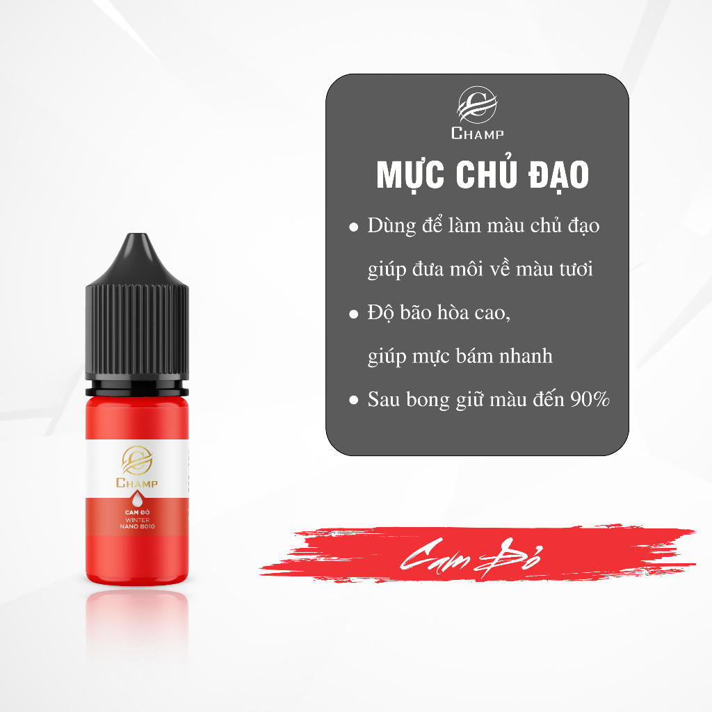 Cam đỏ CHAMP Vip mực Serum sánh mịn, chiết xuất từ thiên nhiên, hữu cơ an toàn lành tính 5ml,10ml