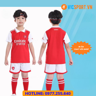 Quần Áo Bóng Đá, Áo Đá Banh Trẻ Em CLB Arsenal Vải Thun Lạnh Thoáng Mát Cho Bé - Vicsport