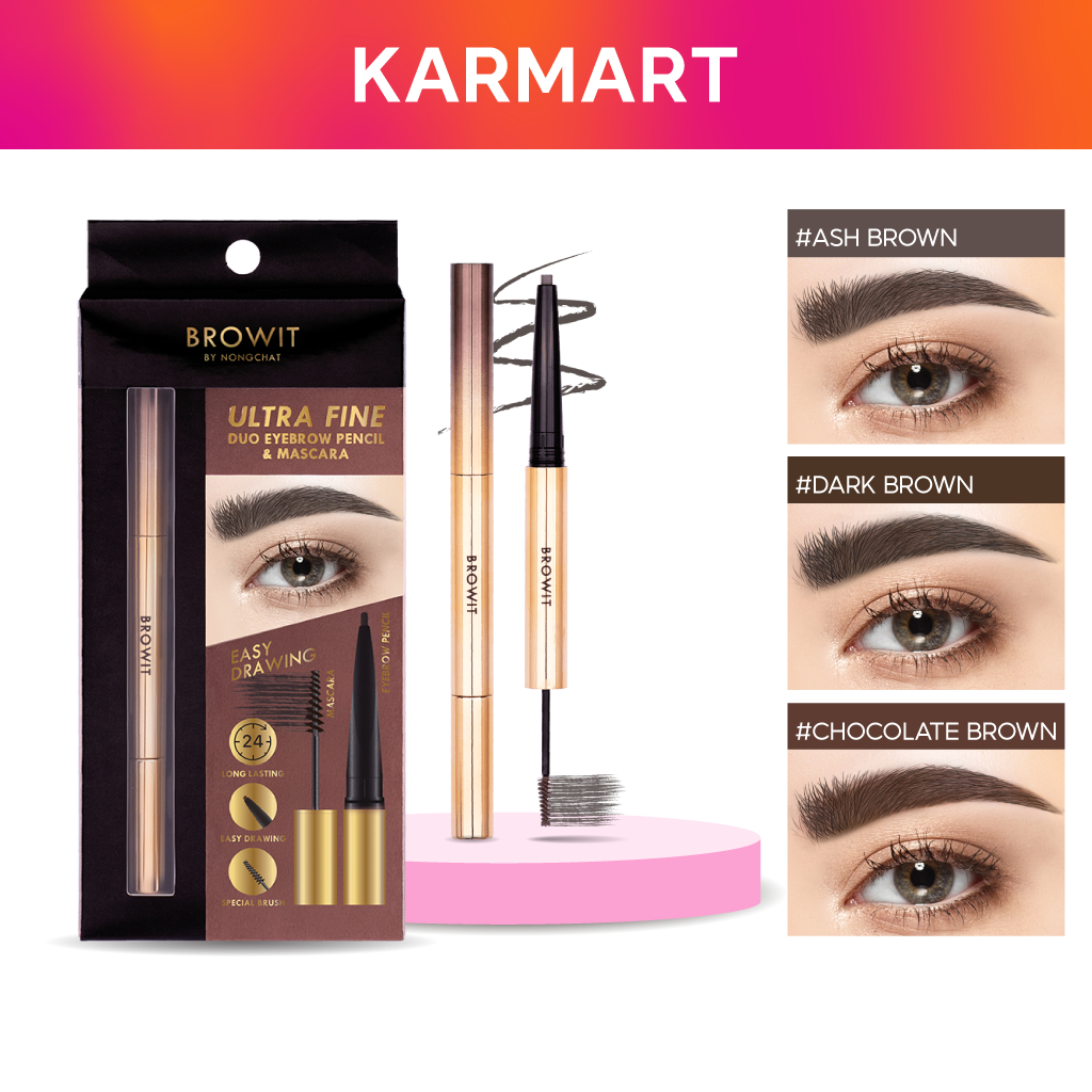 Chì kẻ mày và mascara 2 trong 1 Browit Ultra Fine Dou Eyebrow Pencil & Mascara