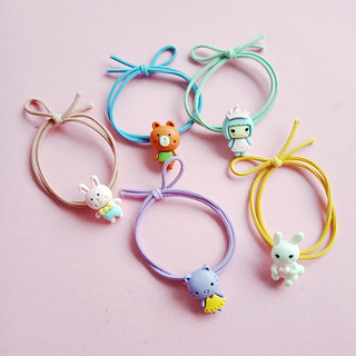 Set 2 Dây thun cột tóc đính thú nhiều màu dễ thương phụ kiện tóc trend hàn quốc - shop kỳ lân