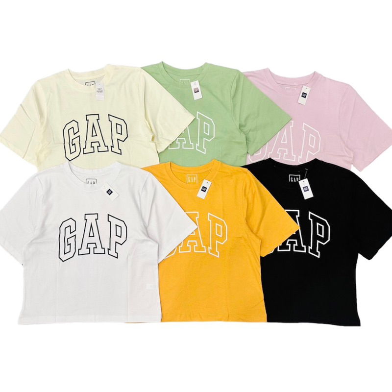 Áo thun nữ croptop lửng in chữ GAP