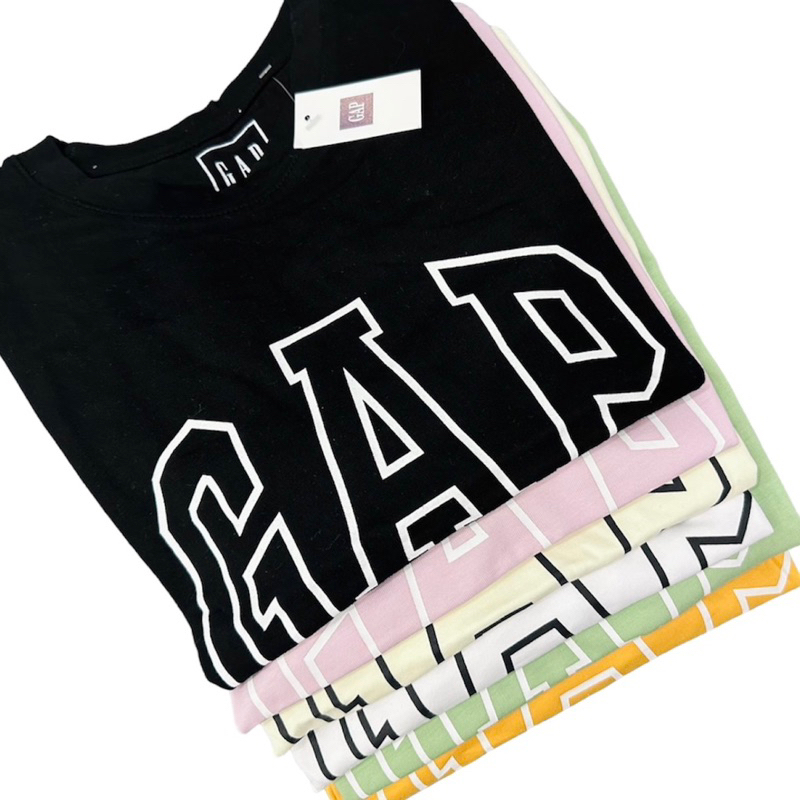 Áo thun nữ croptop lửng in chữ GAP