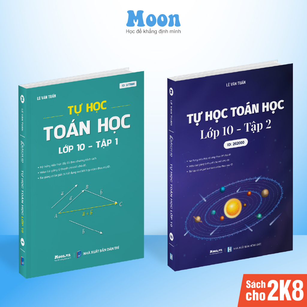 Combo 2 Sách id tự học Toán học lớp 10 chuẩn chương trình sgk mới moonbook | BigBuy360 - bigbuy360.vn