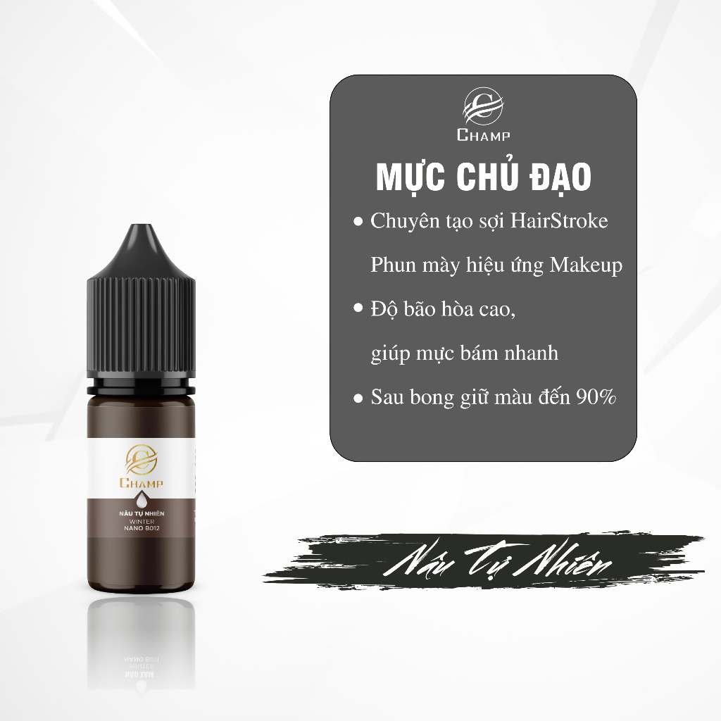 Nâu tự nhiên CHAMP Vip mực Serum sánh mịn, chiết xuất từ thiên nhiên, hữu cơ an toàn lành tính 5ml,10ml