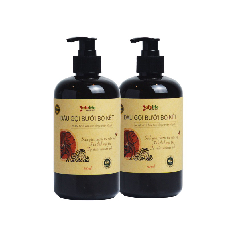 Combo 2 chai dầu gội thảo dược Safelife - Càng gội càng phê, giúp tóc mềm mượt, sạch gàu, giảm gãy rụng, nhanh mọc tóc