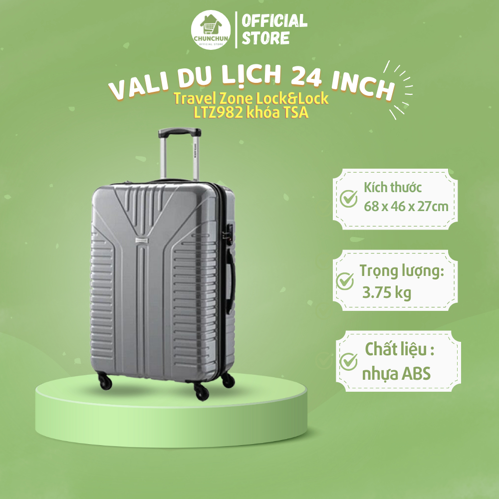Vali Du lịch 24 inch Travel Zone Lock&Lock LTZ982 khóa TSA - Chính hãng BH 12 tháng