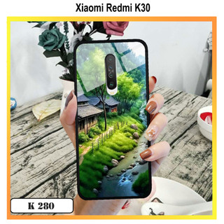 Ốp lưng kính 3d phong cảnh đồng quê cho điện thoại xiaomi redmi k30