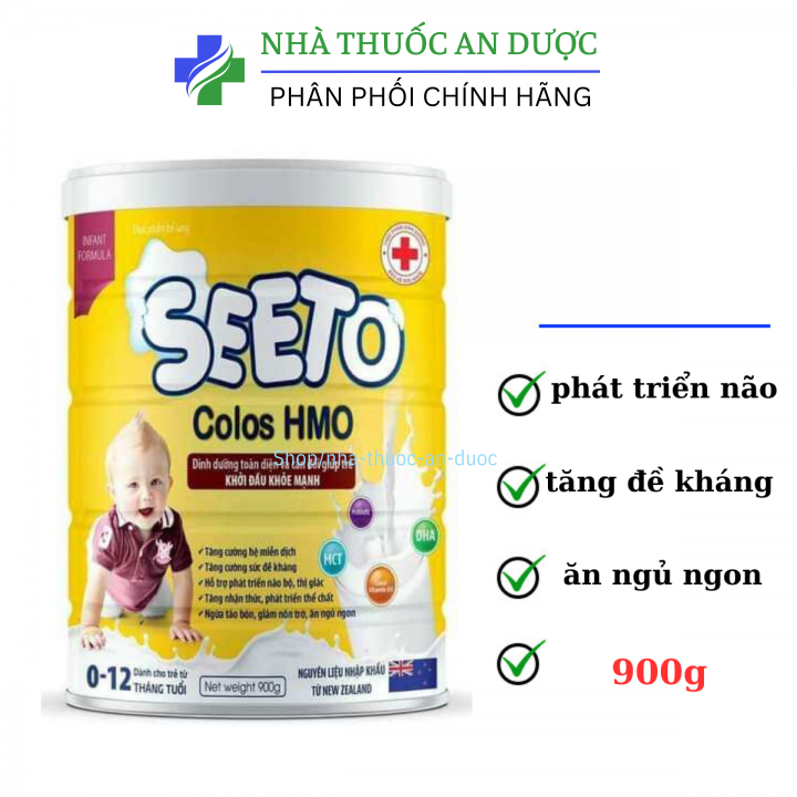 Sữa bột Seeto giúp tăng cường miễn dịch, tăng sức để kháng cải thiện tình trạng biếng ăn dành cho bé từ 0 - 12t hộp 900g