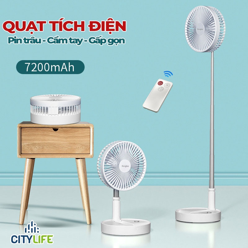 Quạt tích điện gấp gọn đa năng, quạt để bàn cho dân văn phòng, học sinh có 4 chế độ gió tiện dụng mang đi chơi du lịch | BigBuy360 - bigbuy360.vn