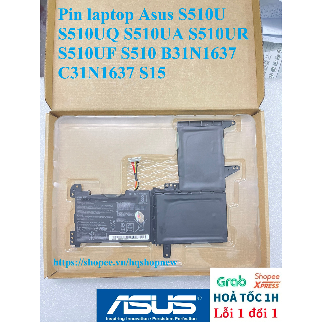 ⚡️Pin laptop Asus S510U S510UQ S510UA S510UR S510UF S510 B31N1637 C31N1637 S15