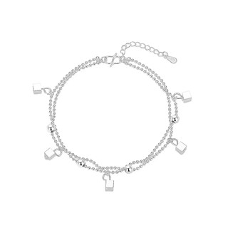 Lắc tay xi mạ bạc trắng sáng kiểu dây bi dễ thương thời trang style hàn nhật - kỳ lân