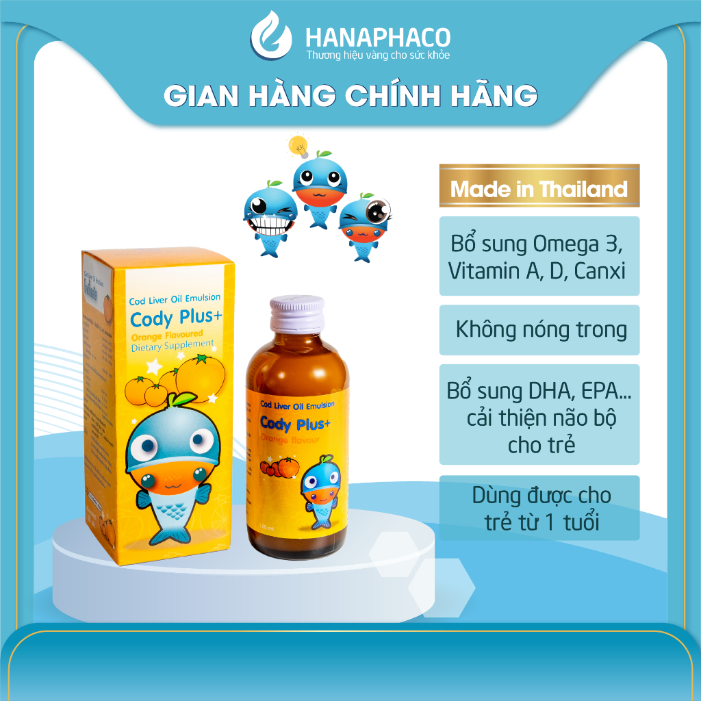 Dầu gan cá tuyết Cody Plus+ - Thông minh sáng mắt - 120ml