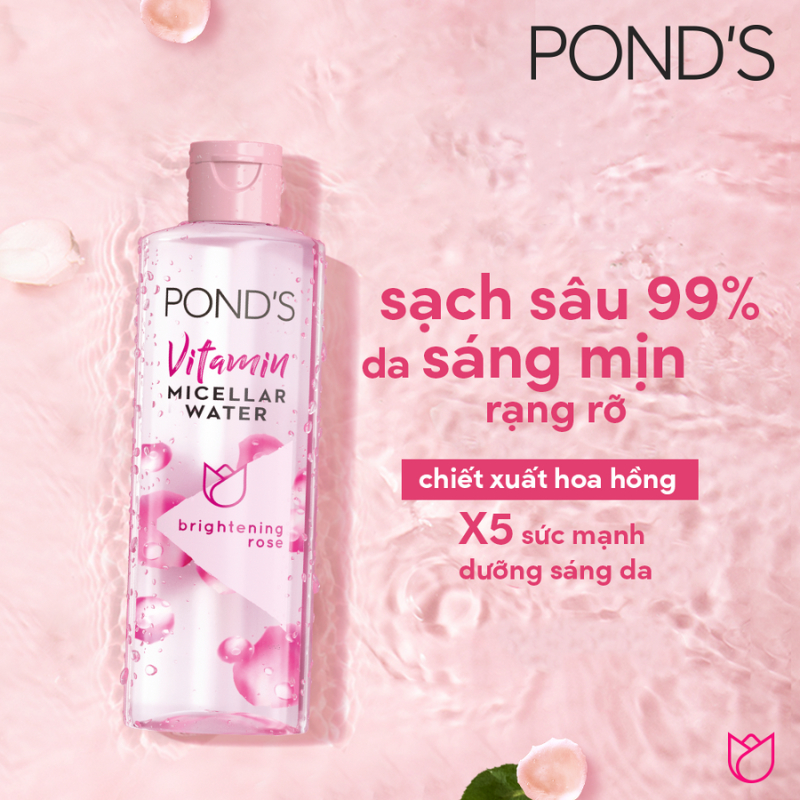 Nước tẩy trang Vitamin và Hoa hồng sáng da Pond's Micellar Water 400ml sẽ