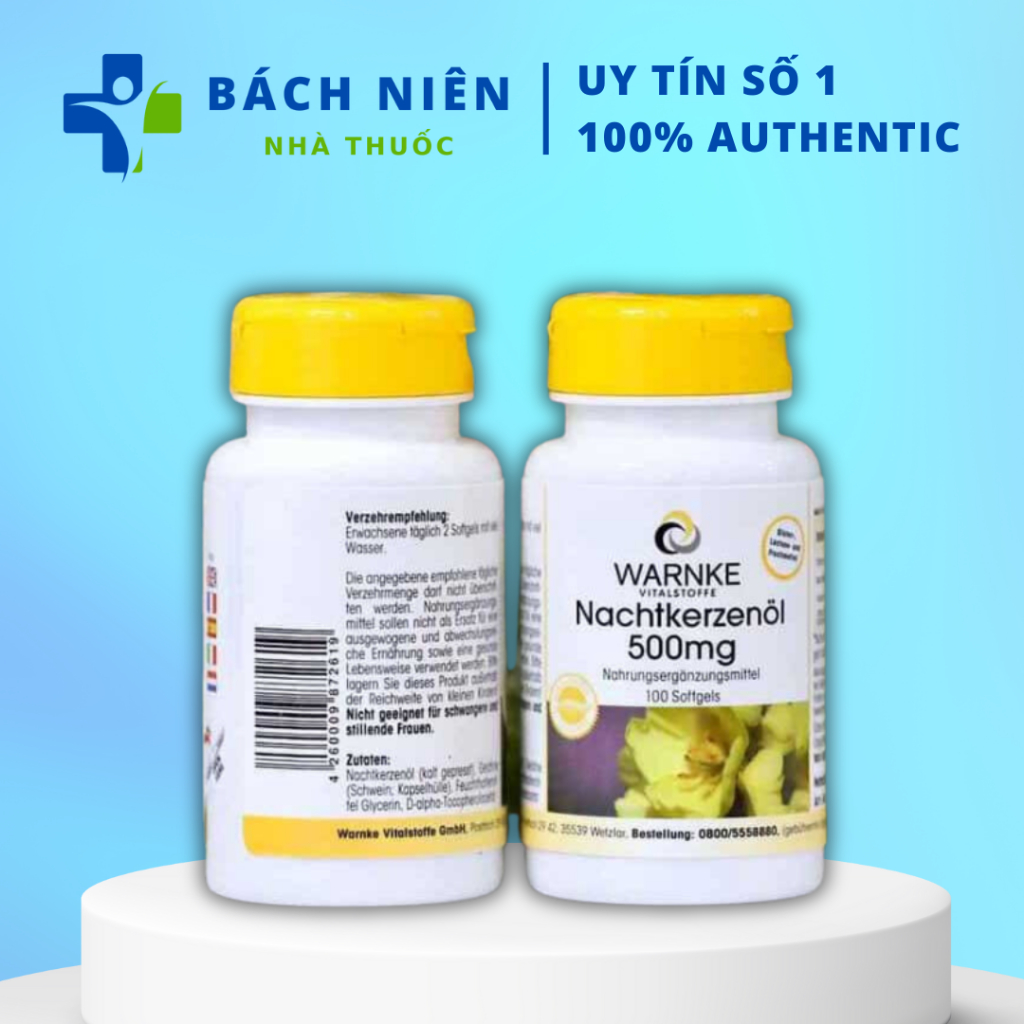 Tinh dầu hoa anh thảo Đức Warnke 100 viên, Tinh dầu hoa anh thảo Warnke Nachtkerzenol 500mg