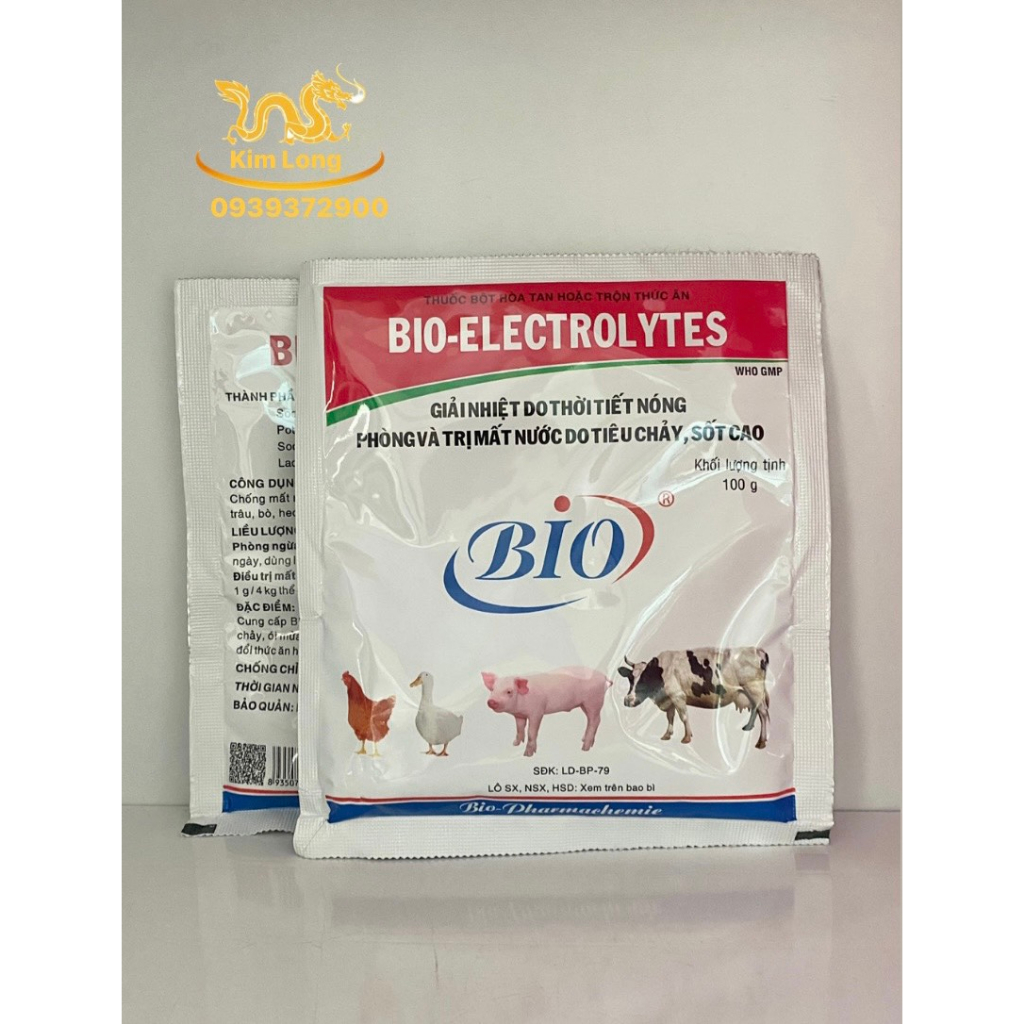 BIO - ELECTROLYTES 100g Giải Nhiệt Do Thời Thiết Nóng Phòng Và Bị Mất Nước Do Tiêu Chảy, Sốt Cao
