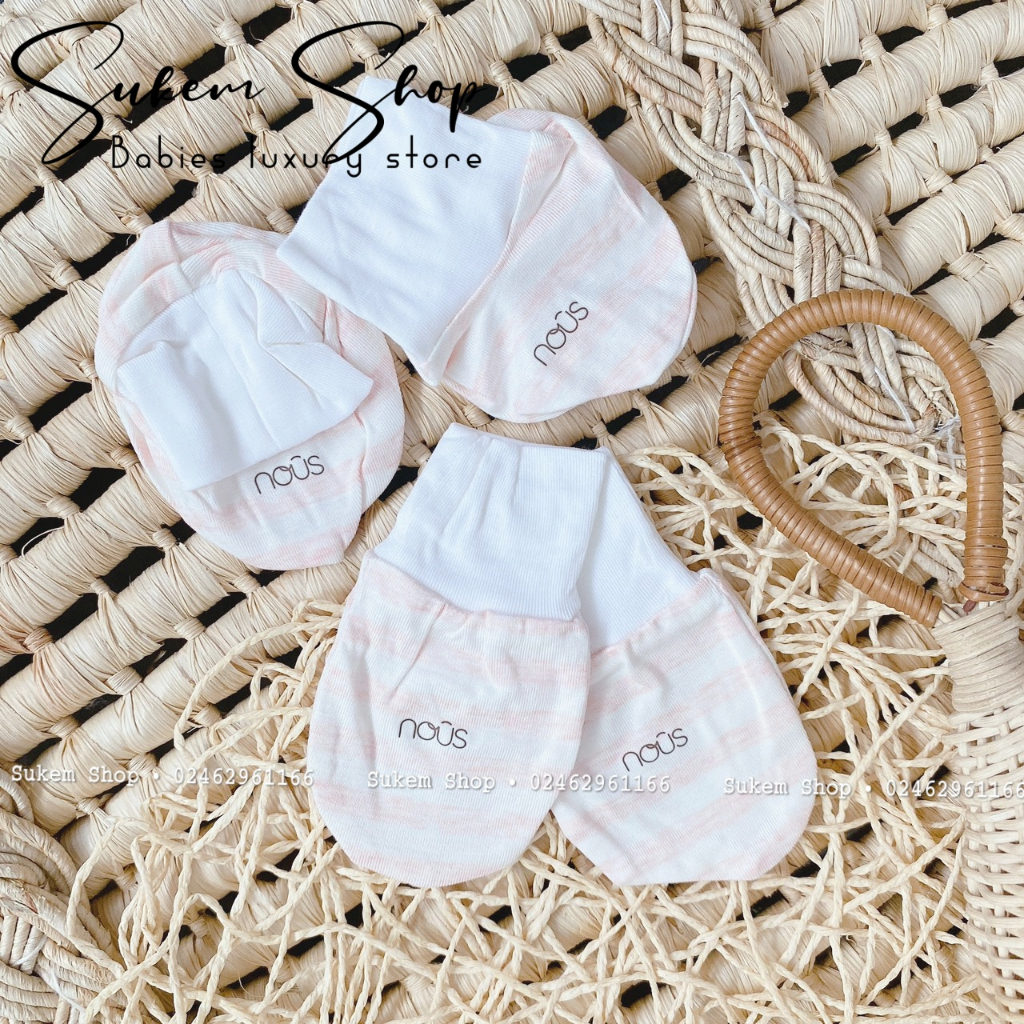 Set Bao Tay Chân NOUS 2023 Chất Siêu Mềm Mịn Cho Bé Sơ Sinh 0-3M