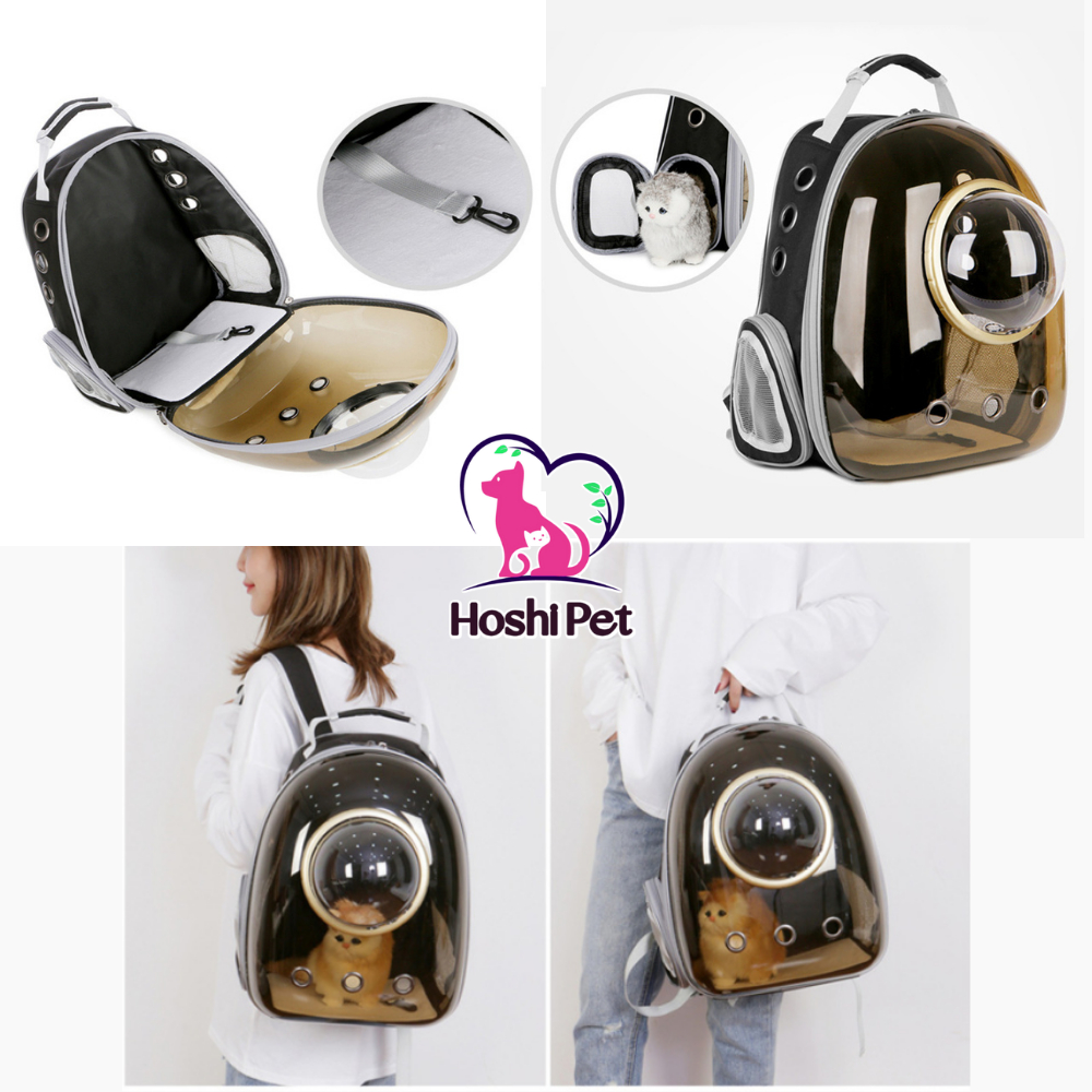 Balo đựng mèo chó size 5kg giá rẻ vận chuyển chó mèo Hoshi Pet BL02, balo phi hành gia có kính chống nắng