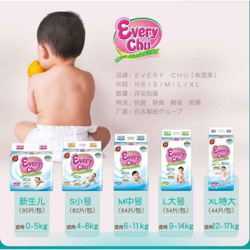 Tả dán nội địa Nhật Everychu size L.54 (8-14kg)