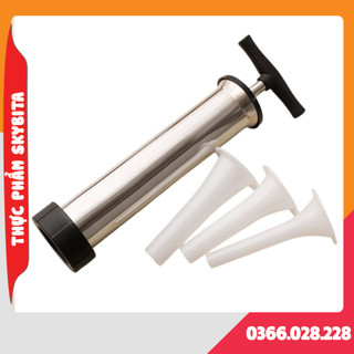 Dụng cụ nhồi xúc xích, lạp xưởng tay cầm inox cho gia đình