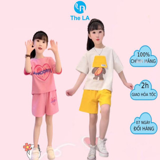 Đồ bộ bé gái THELA Store chất liệu cotton cao cấp sợi thoáng mát cho bé từ 16kg - 37kg RZM58