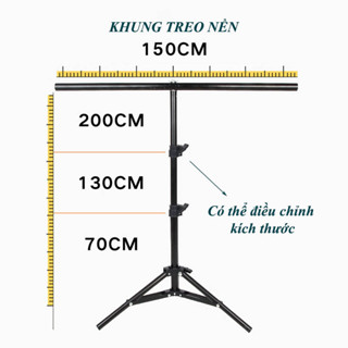   GẤP GỌN  KHUNG CÂY chữ T Treo Phông Nền chụp ảnh Tặng Kẹp Giá đỡ treo phông pvc vải nền chụp ảnh 