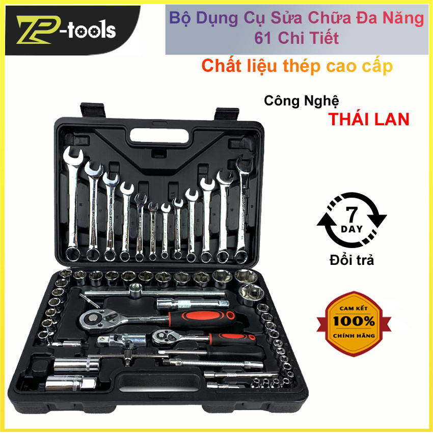 Bộ dụng cụ sửa chữa đa năng 61 chi tiết | Tháo mở ốc vít, bu lông, sữa chữa ô tô xe máy, sửa chữa đồ gia đụng