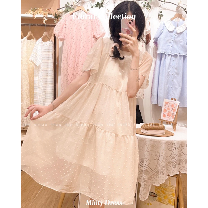 Váy ren chấm bi Minty Dress SugarTown