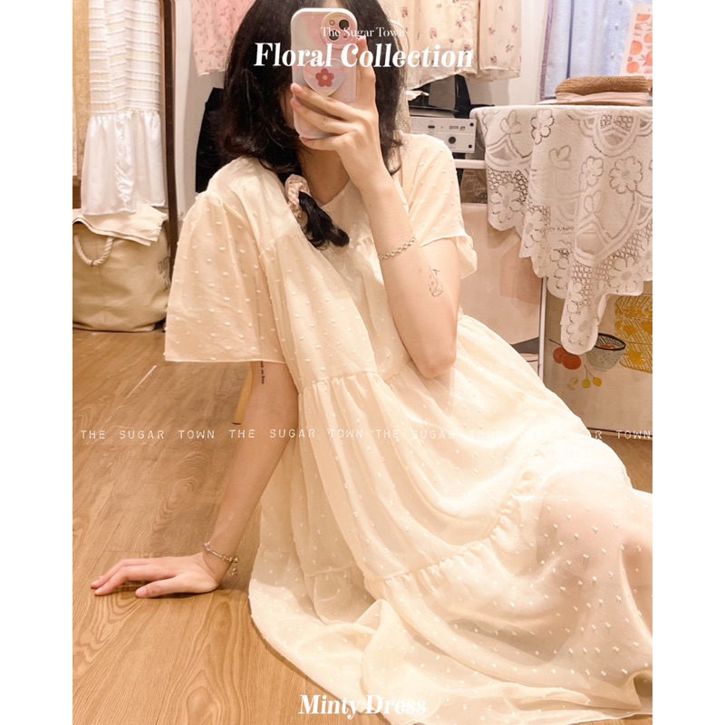 Váy ren chấm bi Minty Dress SugarTown