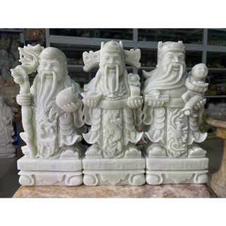 Tam đa đá cẩm thạch trắng xanh - cao 30cm