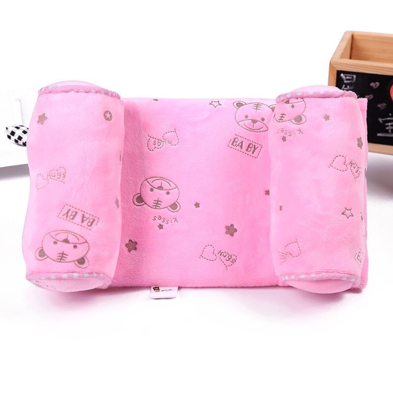 Gối Chặn Cho Bé Sơ Sinh cao cấp từ 1-3 Tháng, Gối Cố Định, Định Hình Đầu, Chất Thô Hoa Thấm Hút Mồ Hôi Màu Sắc Đáng Yêu