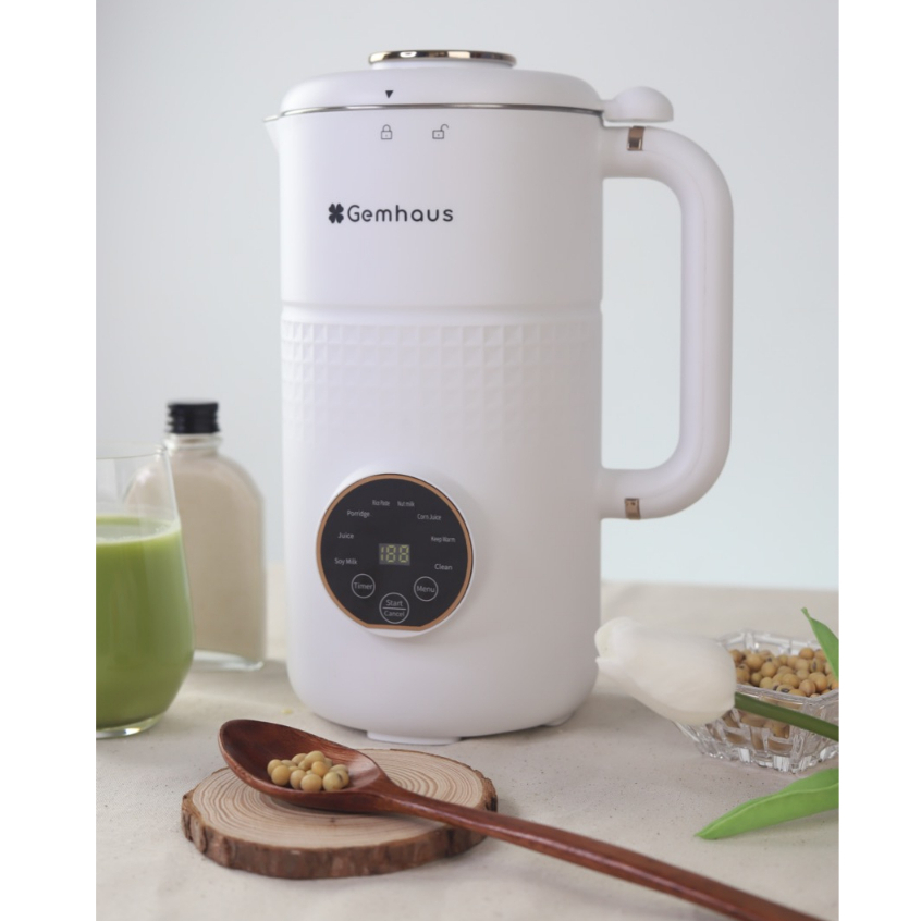 Máy xay nấu sữa hạt đa năng Gemhaus GH110 màu TRẮNG kết hợp xay sinh tố, nấu cháo, súp