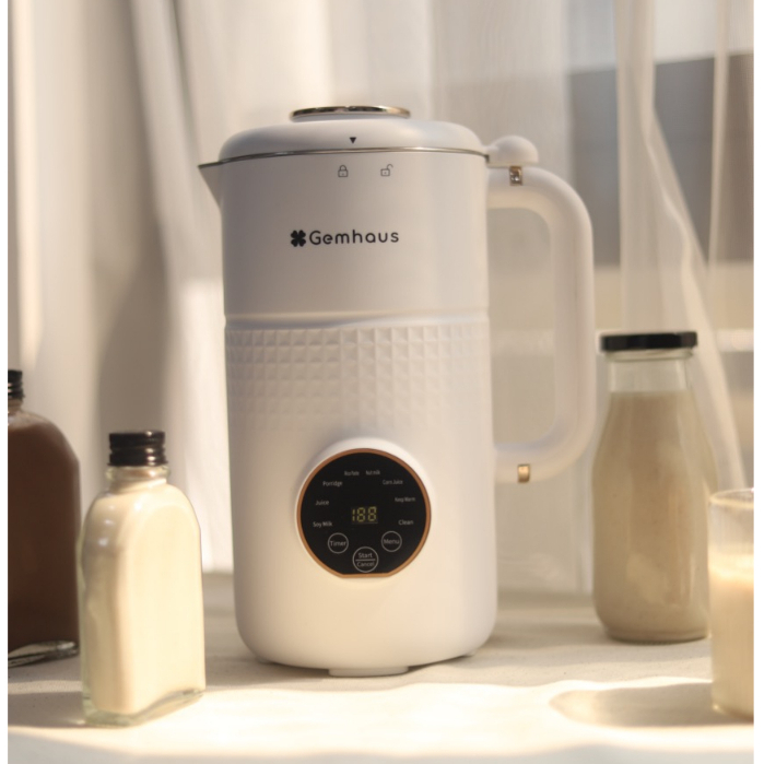 Máy xay nấu sữa hạt đa năng Gemhaus GH110 màu TRẮNG kết hợp xay sinh tố, nấu cháo, súp