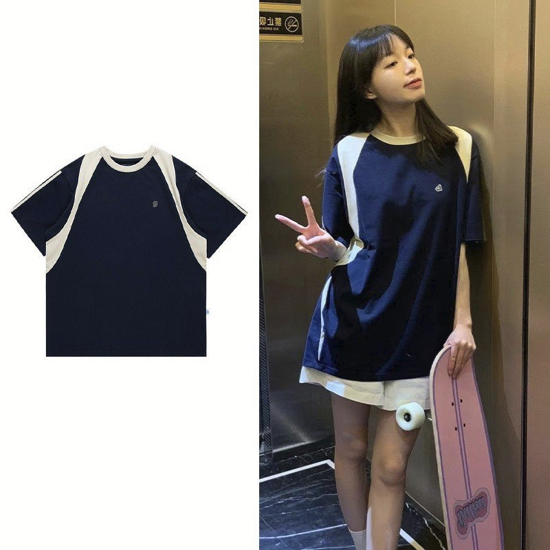 Áo Phông Nam Nữ Unisex Form Rộng 100% Cotton Logo Thêu Retro Hàn Quốc FRD Studio