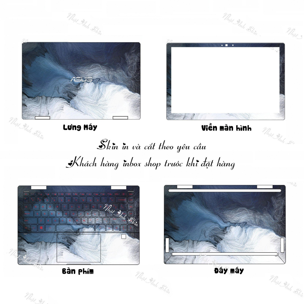 Miếng dán decal skin trong suốt cho laptop in hình theo yêu cầu cho Asus Acer Dell Hp Lenovo Thinkpad Vaio Toshiba MSI