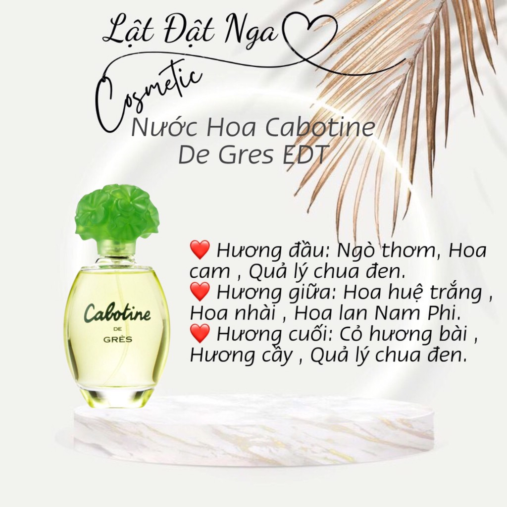 Nước hoa Cabotine De Gres EDT (100ml) - France - Chai ( Sản Phẩm Chính Hãng )