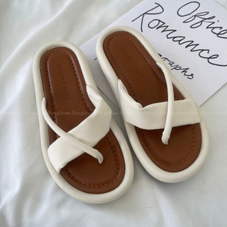Dép xỏ ngón PongShoes đế bằng quai chéo thời trang - Full box - Mã 1593