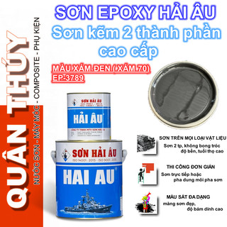 Sơn kẽm, sơn sắt mạ kẽm cao cấp hải âu màu đen, xám máy cắt, xám 70 - ep3789 - sơn mạ kẽm 2 thành phần epoxy