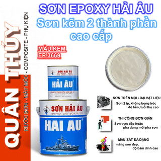 Sơn kẽm, sơn sắt mạ kẽm cao cấp hải âu màu kem ep3669 - sơn mạ kẽm 2 thành phần epoxy
