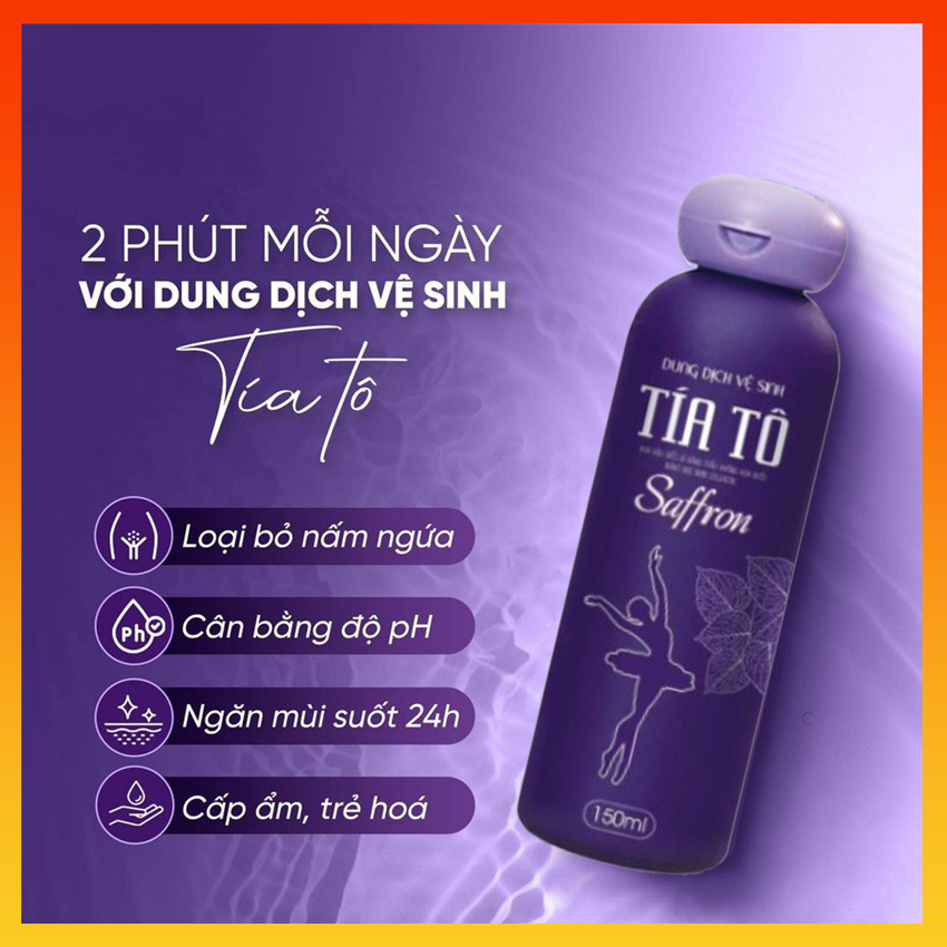 Dung Dịch Vệ Sinh Tía Tô Saffron 150ml Hết Khí Hư Nấm Ngứa Mùi Hôi Vùng