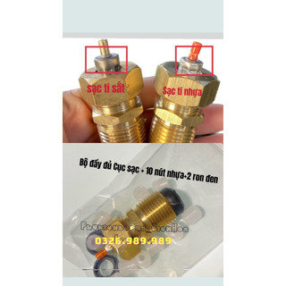 Đầu sạc chiết gas mini từ bình gas 12kg sang bình gas lon mini du lịch,Cục xạc ga +Tặng 10 nút nhựa nối xạc và ron đen