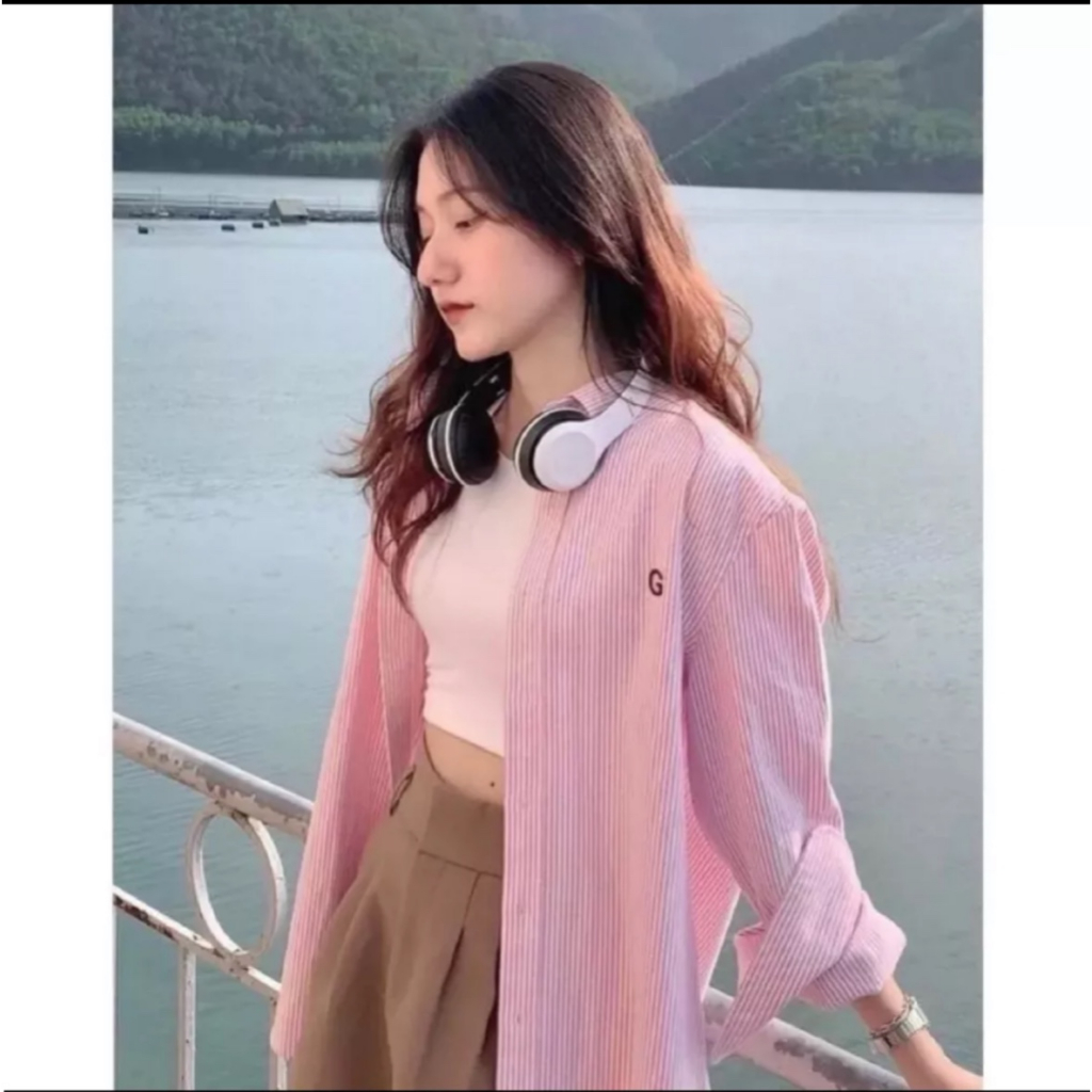 Áo Sơ Mi, Sơ Mi Nam Hàn Quốc GOODMOTHER Thêu Nổi Chữ G Dáng Rộng