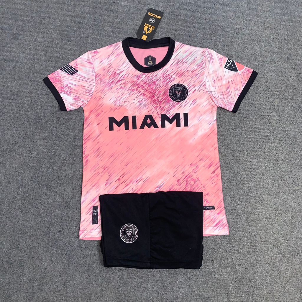 Quần Áo Bóng Đá Trẻ Em Đồ Đá Banh Trẻ Em Đội Tuyển inter  MIAMI cho bé trai, bé gái chất mè vải thoáng khí - logo áo in