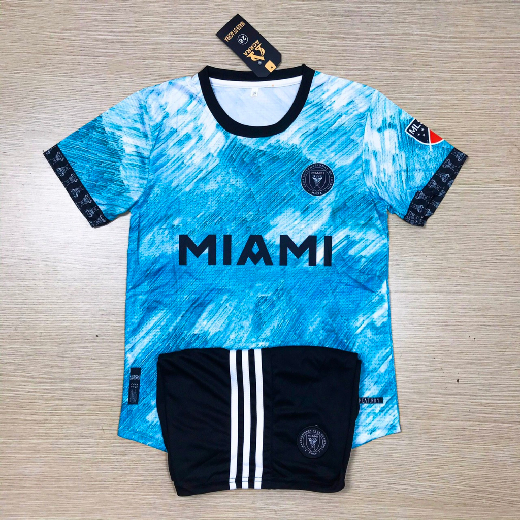 Quần Áo Bóng Đá Trẻ Em Đồ Đá Banh Trẻ Em Đội Tuyển inter  MIAMI cho bé trai, bé gái chất mè vải thoáng khí - logo áo in