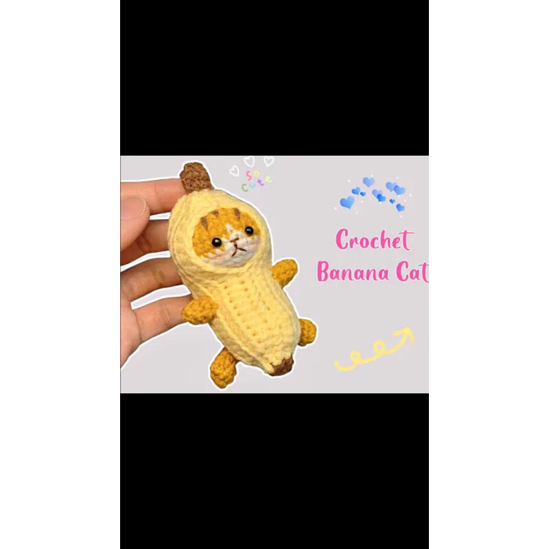 🍌🐱 Móc khoá Mèo chuối độc lạ, móc khoá len mèo chuối