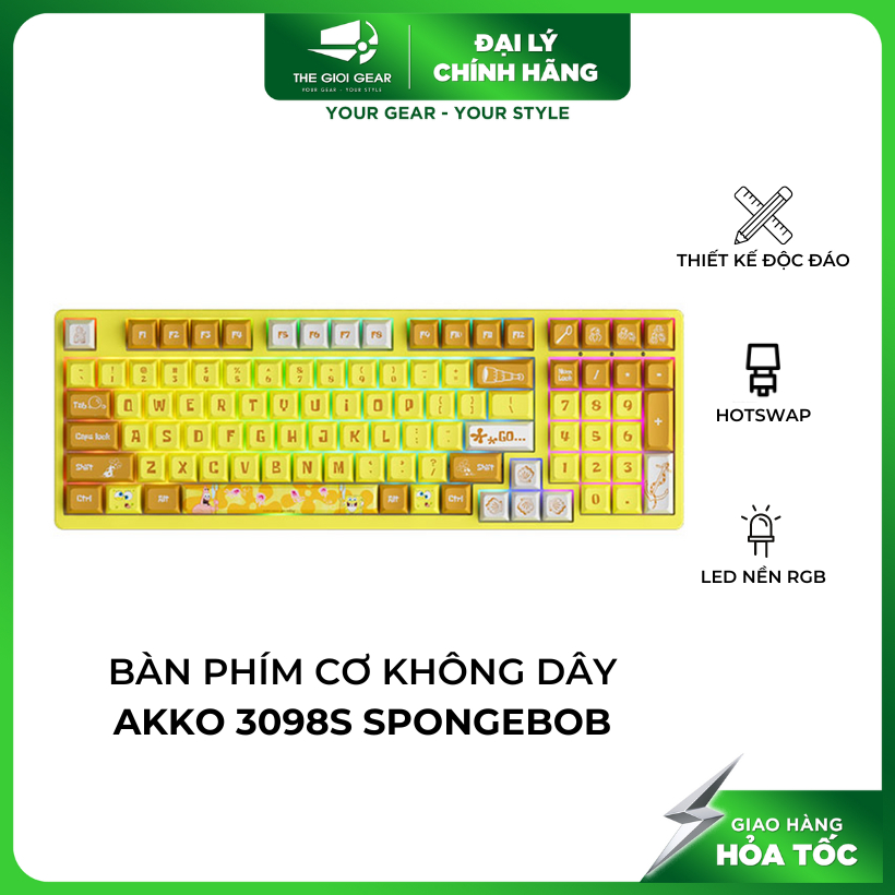 Bàn Phím Cơ Có Dây - AKKO 3098S SpongeBob