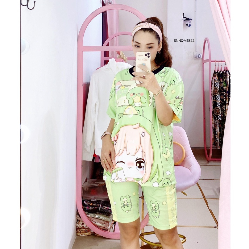 (45kg Đến 65kg) SET Bộ Đồ Lửng Nữ 3D, Vải Thun Co Giãn Đẹp - SNN1822
